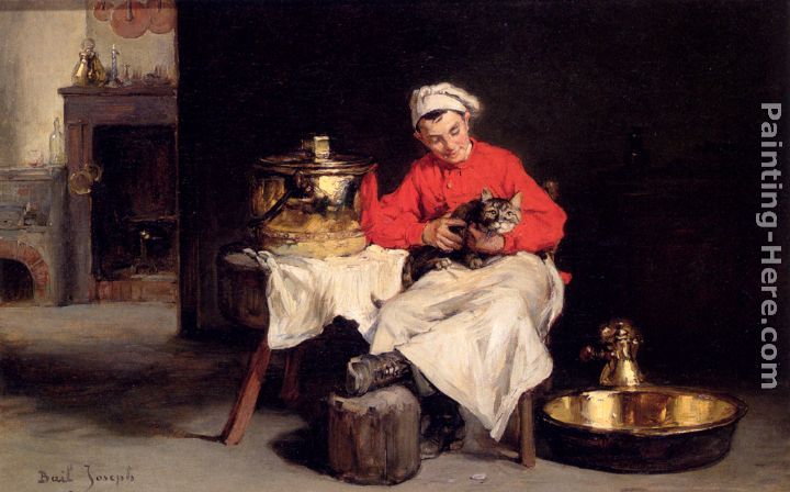 Le Cuisiner painting - Claude Joseph Bail Le Cuisiner art painting